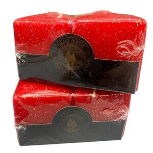 4 Candles From the Holy Land Red Square 2" Block Religious Spiced Apple Festive